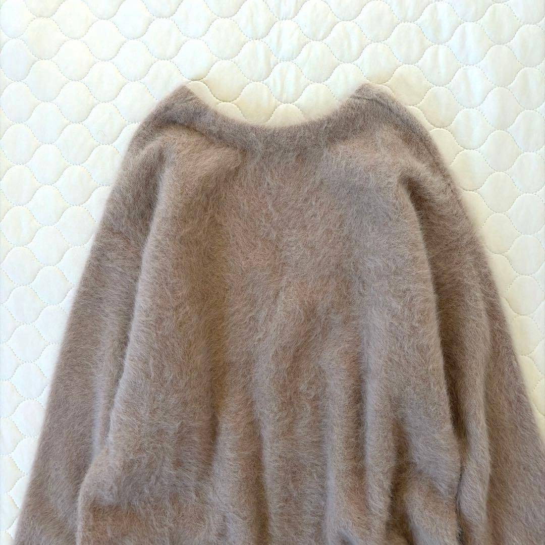 【極美品】BEARDSLEY カシミヤ混FOX Vネックニット　ベージュ