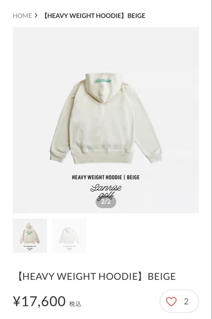 サンライズゴルフ　HEAVY WEIGHT HOODIE