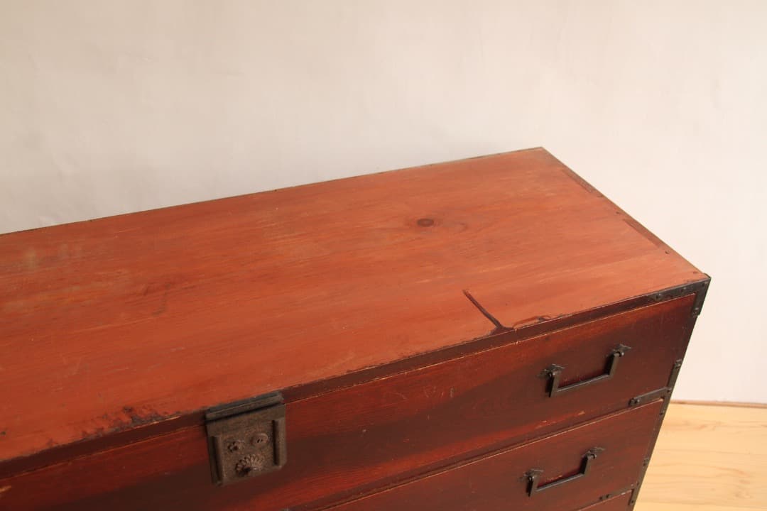 木製チェスト　収納棚　3段　和家具　古道具　古家具　ビンテージ　アンティーク