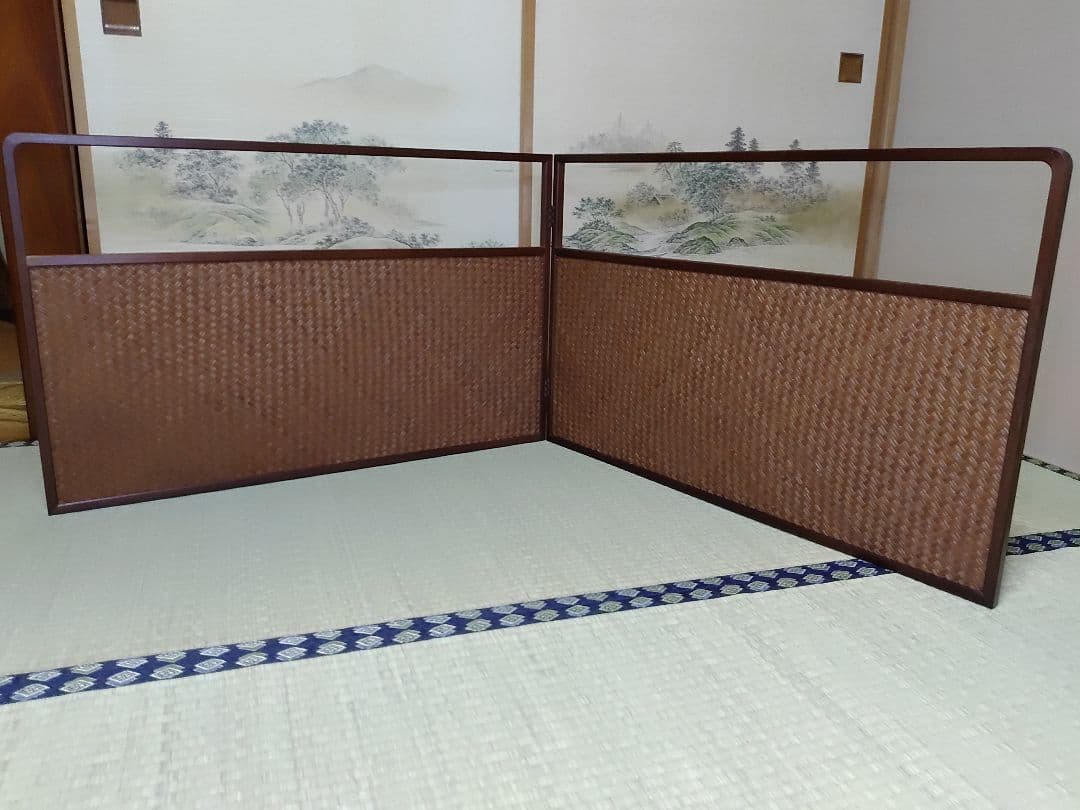 茶道具 風炉屏風先 利休梅 裏網代 両面使い 上透かし 箱付き 送料無料