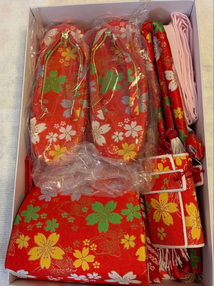 七五三★7才女の子用着物セット★115-125cm★髪飾り付き