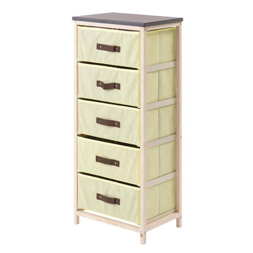 【新品・送料無料】ナチュラルテイスト◎収納ハンプチェスト5段 天板付