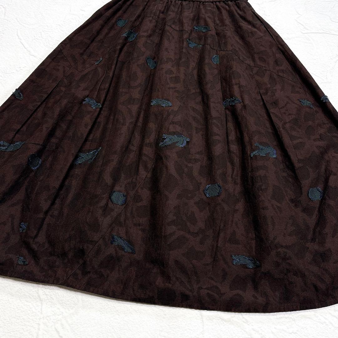慈雨　センソユニコ　ロングスカート　40 バルーン　ジャガード　総柄　近年