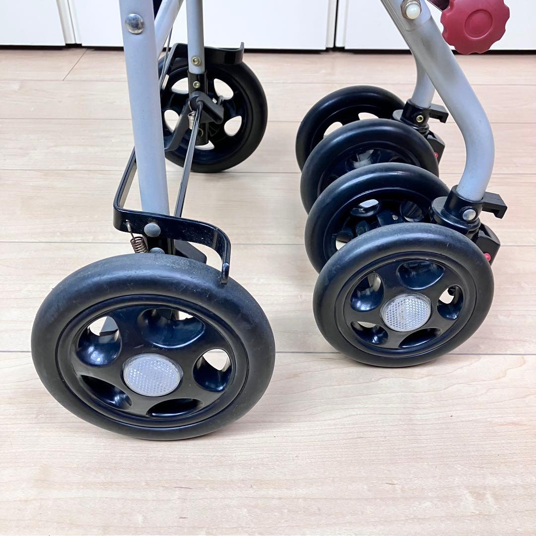 幸和製作所　Lively　座れるシルバーカー　折りたたみ　ベージュ　チェック柄