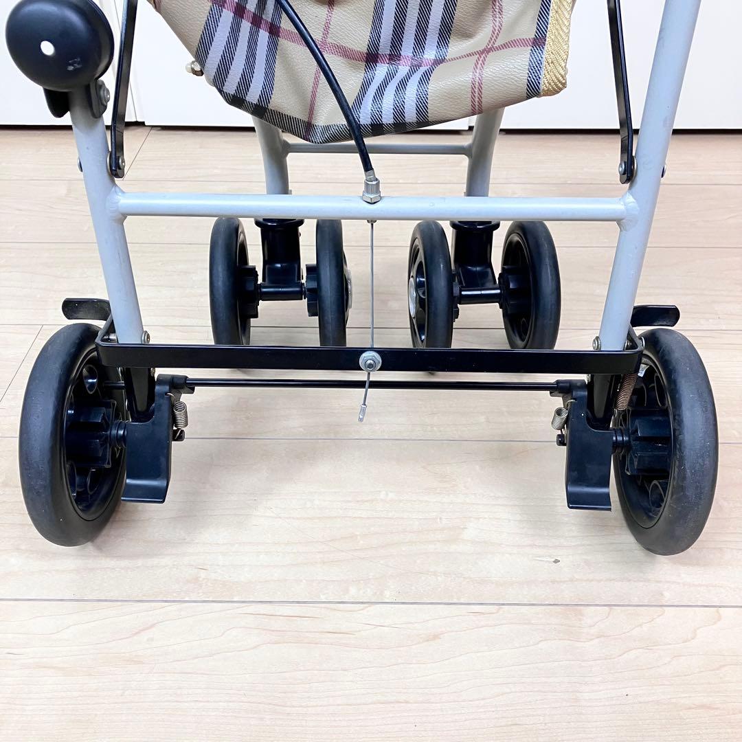 幸和製作所　Lively　座れるシルバーカー　折りたたみ　ベージュ　チェック柄