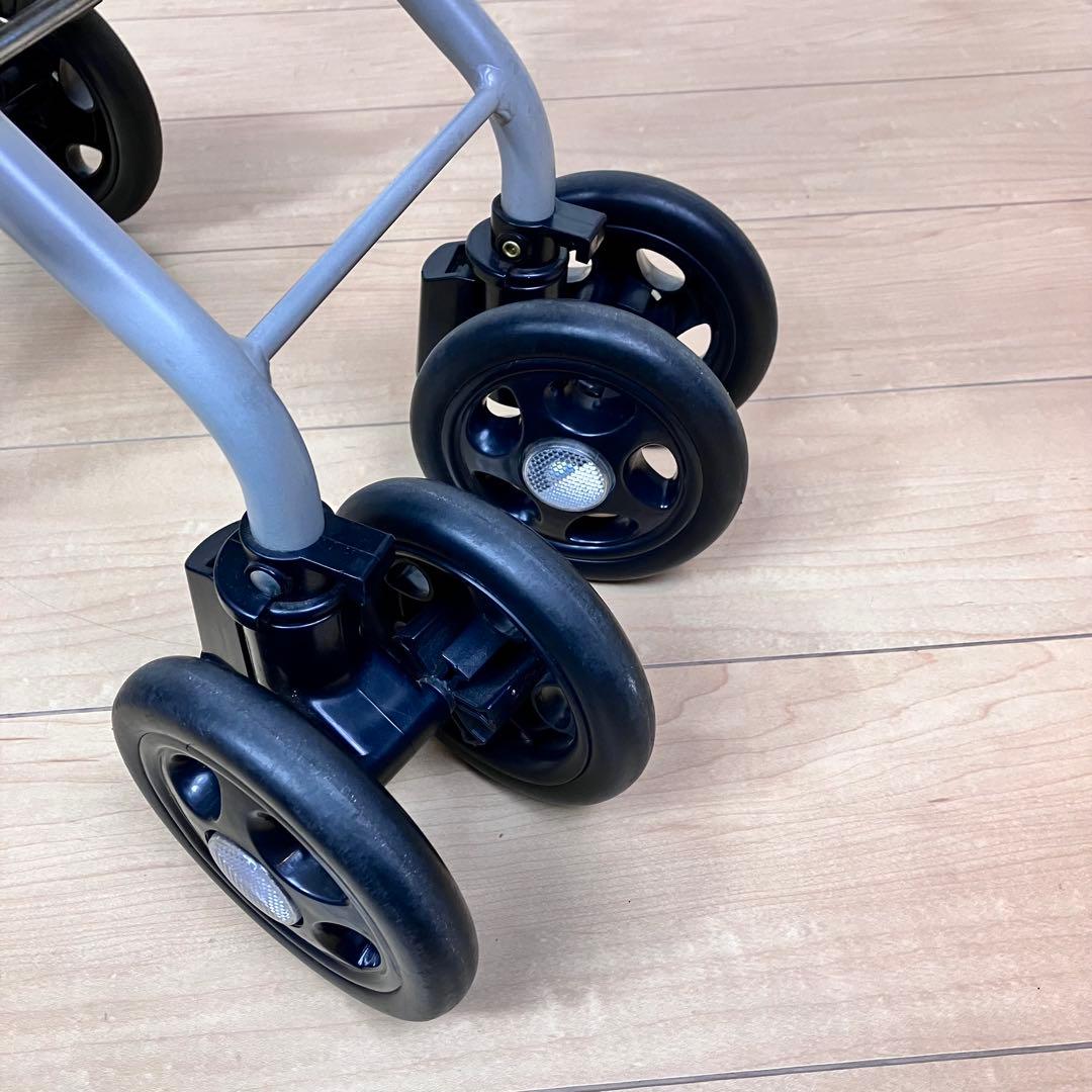 幸和製作所　Lively　座れるシルバーカー　折りたたみ　ベージュ　チェック柄