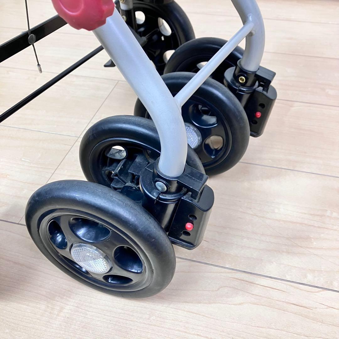 幸和製作所　Lively　座れるシルバーカー　折りたたみ　ベージュ　チェック柄