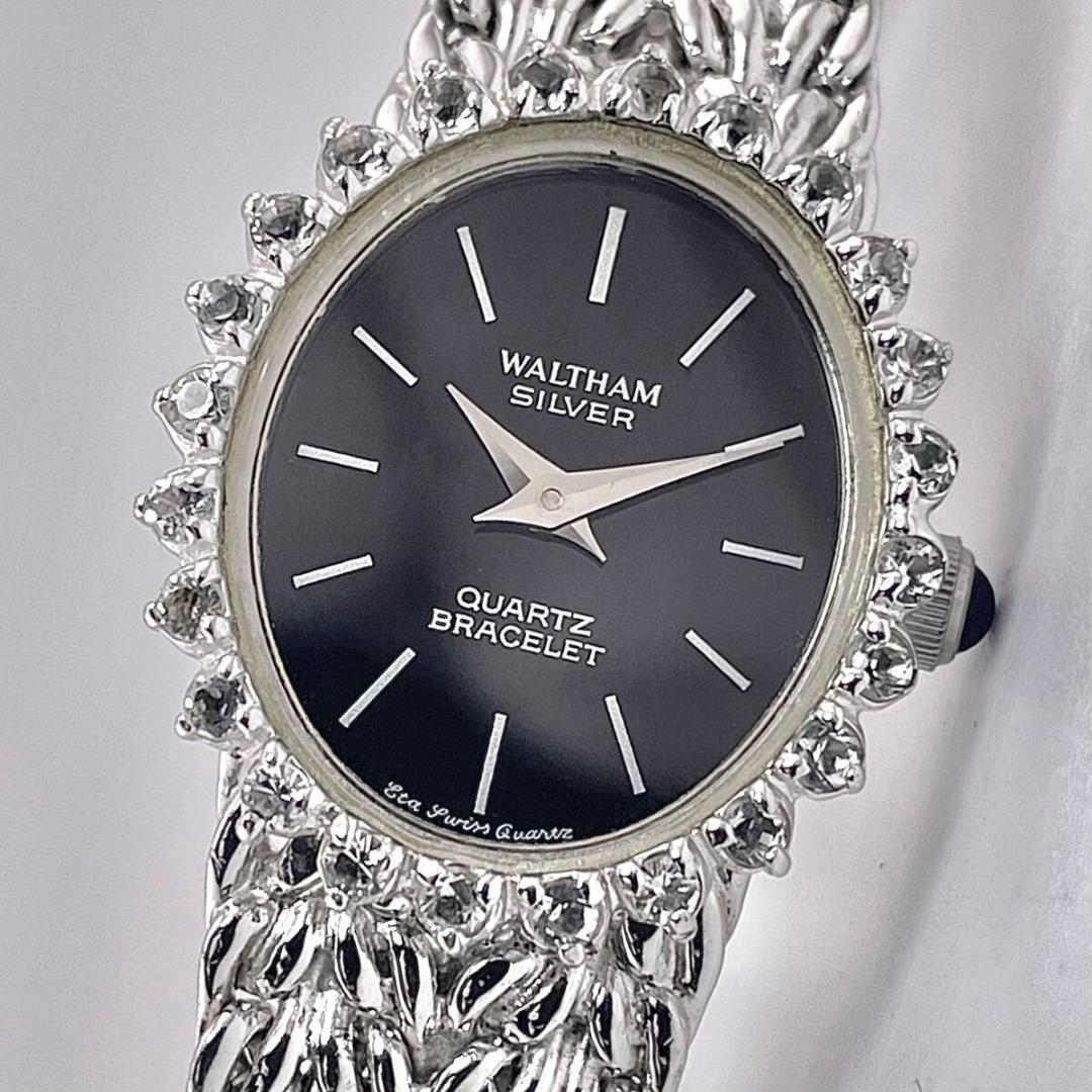 【新品電池/稼働】SV925/24P ウォルサム マキシム ダイヤベゼル 時計