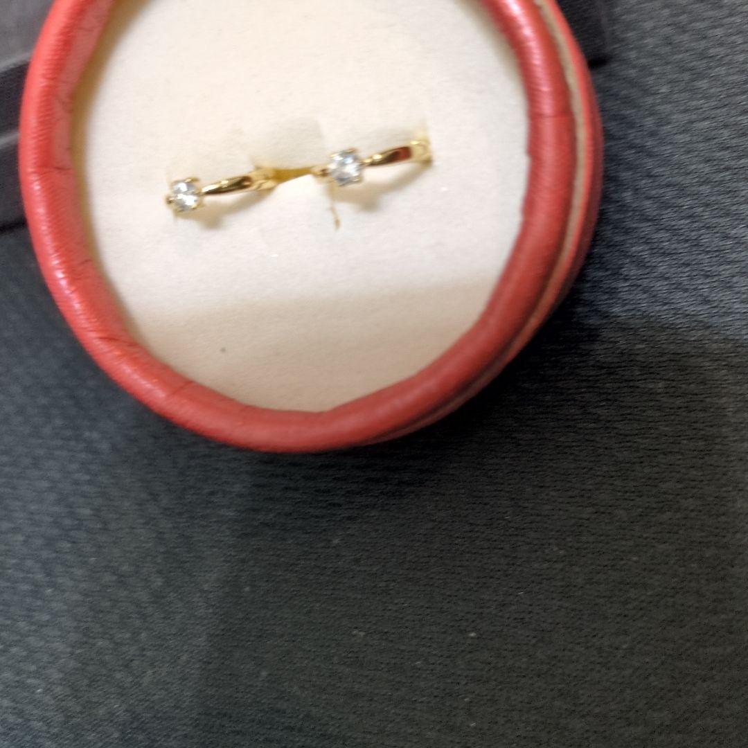 k18yg ダイヤモンド0.1✕2合計0.2 フープピアス