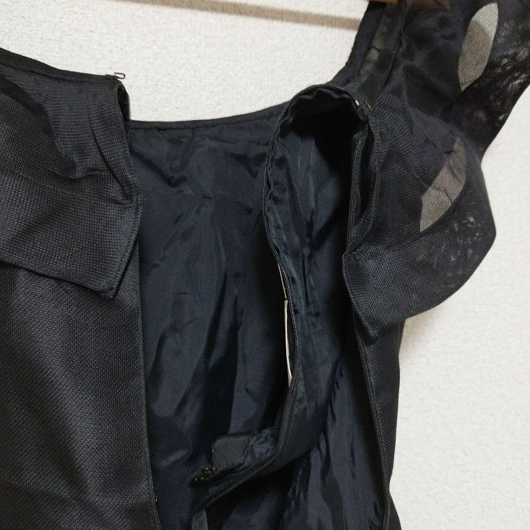 オスカーデラレンタ ドレス ブラック フリル アシンメトリー