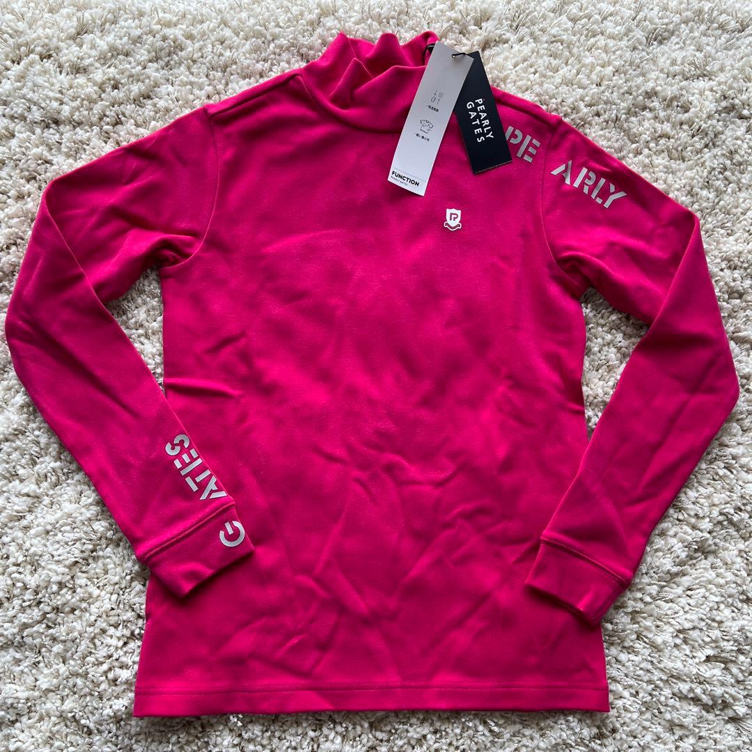 新品タグ付きPEARLY GATES ピンク モックシャツ