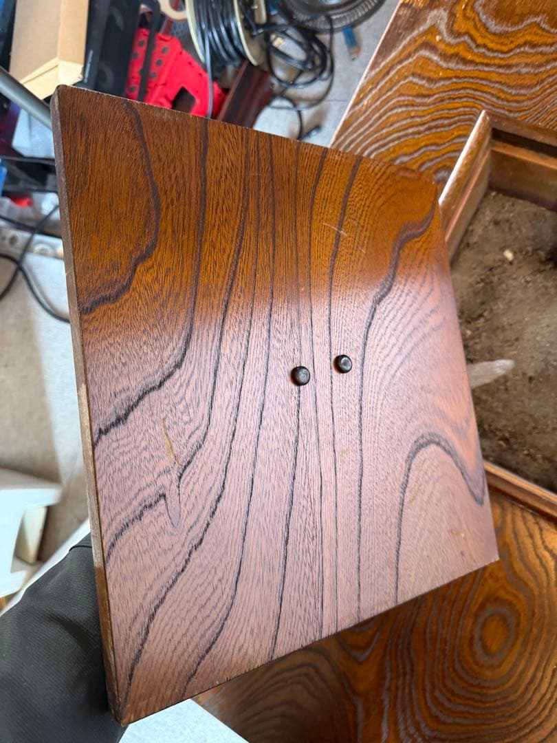 引取限定！　銅製火鉢付 囲炉裏テーブル 昭和レトロ 木製 当時物　現状品