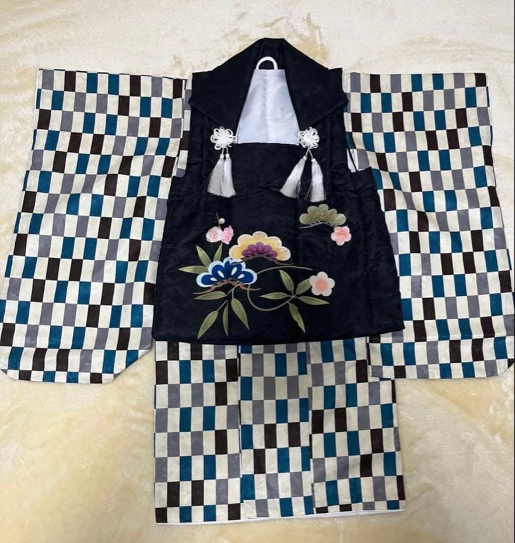 ※当日発送※ 七五三 3歳　男の子 着物 雪駄風靴付き