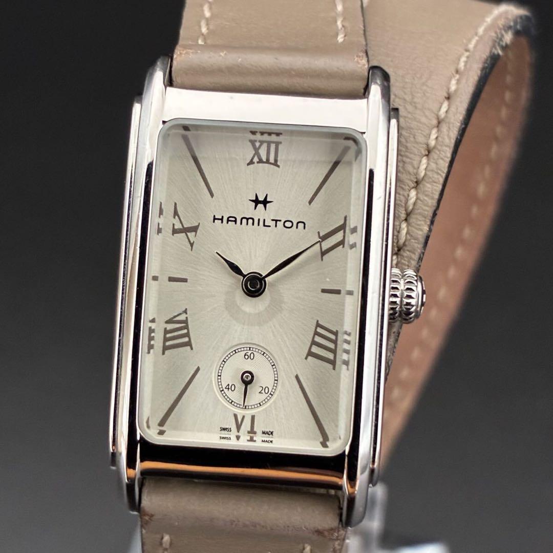 【貴重】ハミルトン/H112210/18㎜/クオーツ/レディース腕時計/スクエア