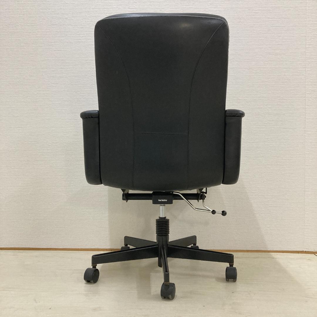 【カリモク】革製　オフィスチェア　デスクチェア B