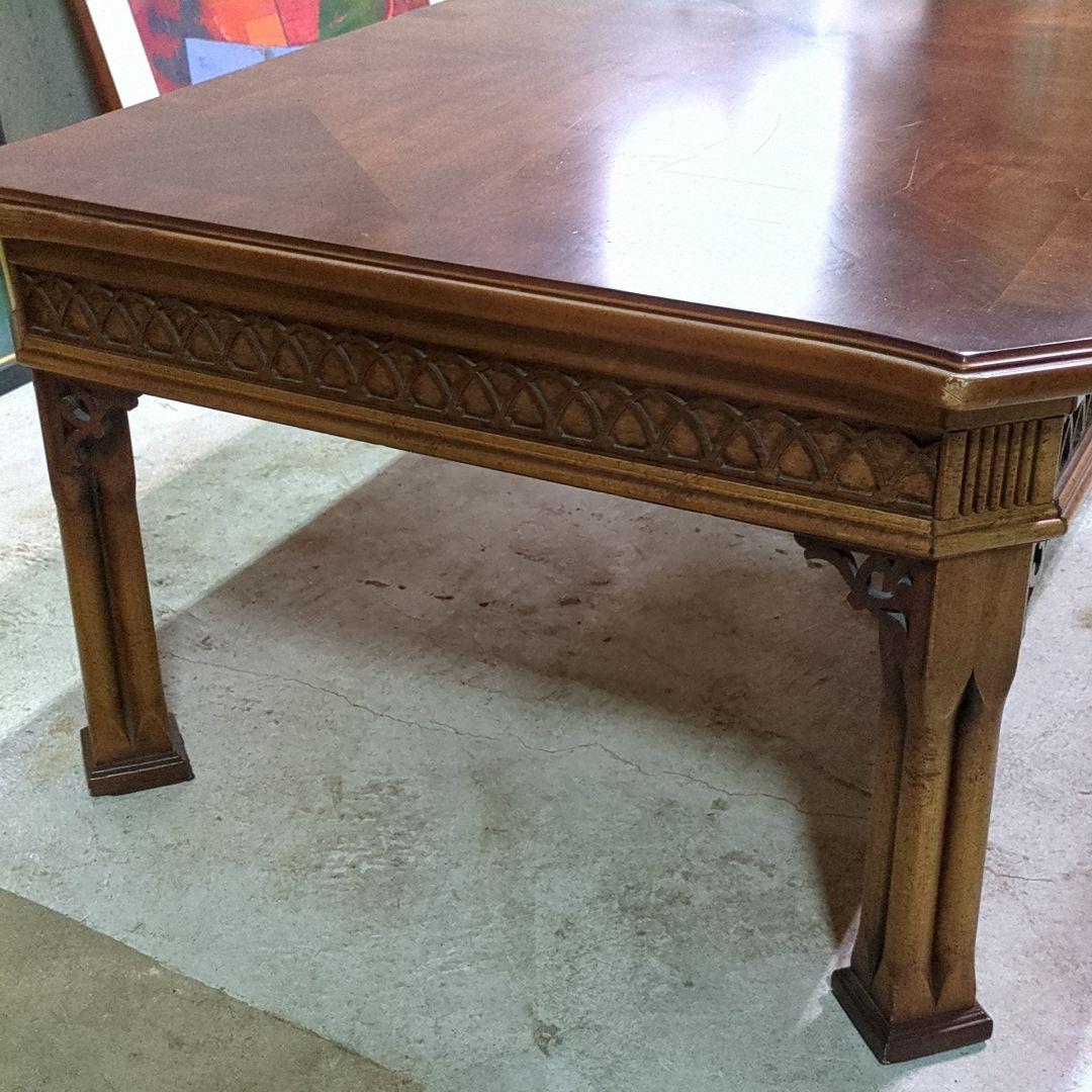 レア ビンテージ ★LANE レーン◆ USA製 センターテーブル 木製 木彫刻