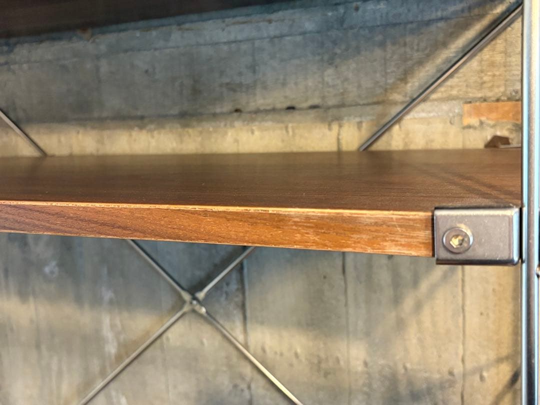 値下げ！　MUJI ステンレスユニットシェルフ ウォールナット ワイド　大