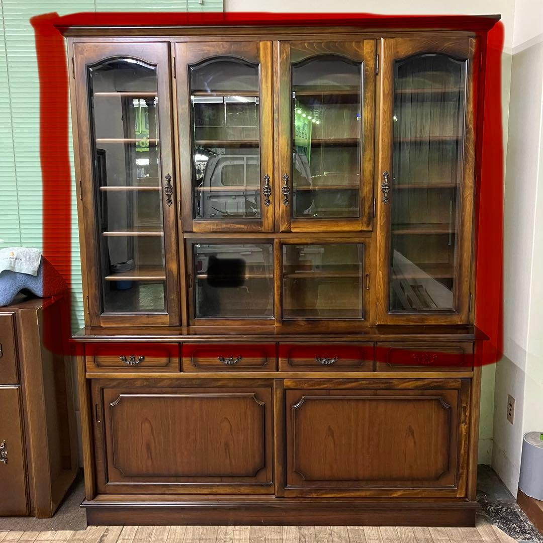 カリモク　KARIMOKU コロニアル　食器棚　水屋　オールド　レトロ　上部分