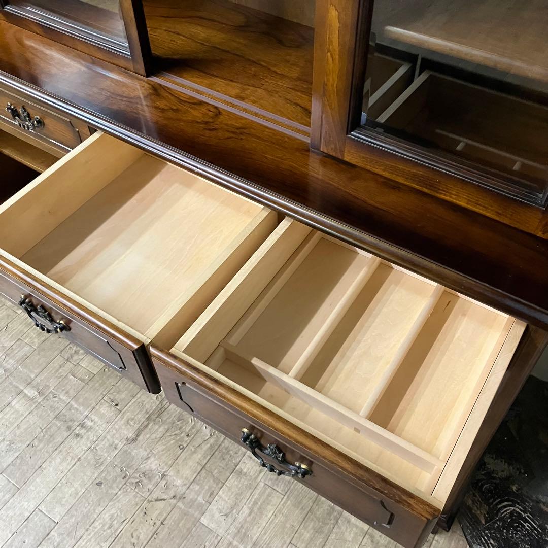 カリモク　KARIMOKU コロニアル　食器棚　水屋　オールド　レトロ　上部分