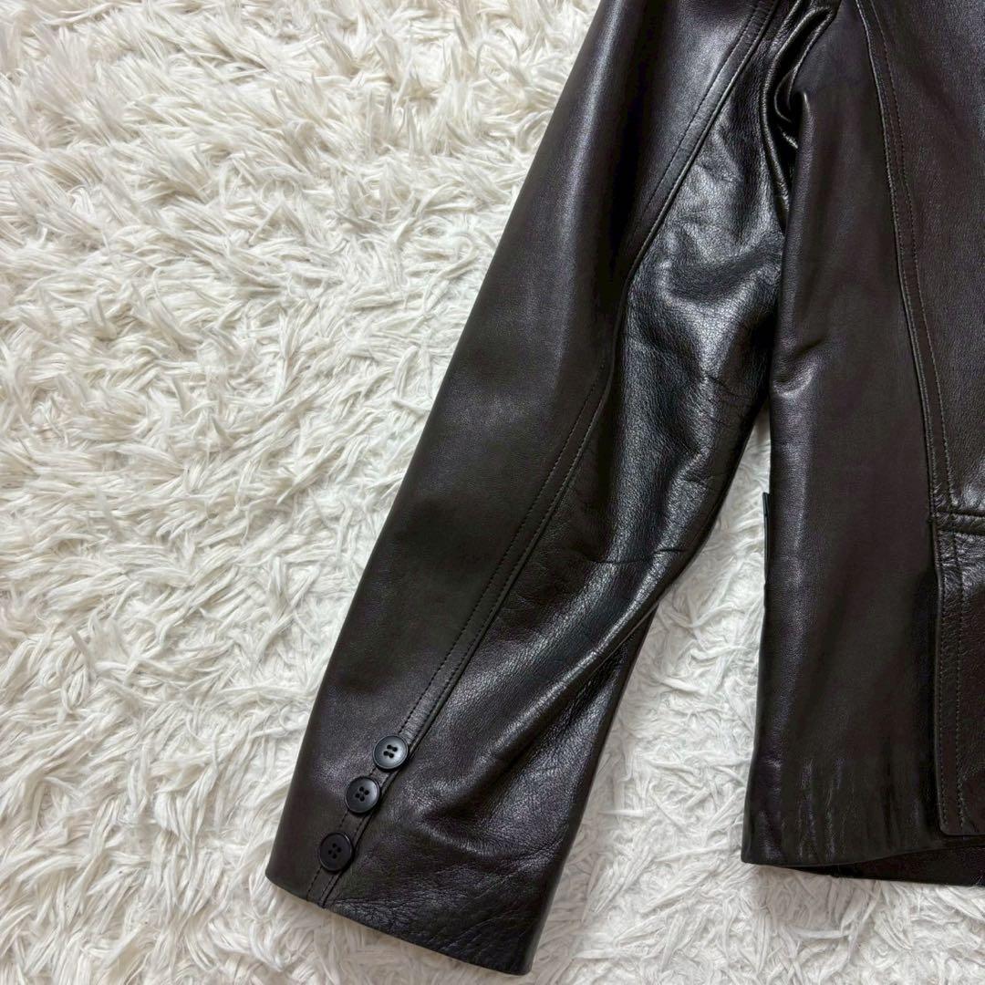 美品　アニエスベー　フランス製　ラムレザージャケット　テーラード