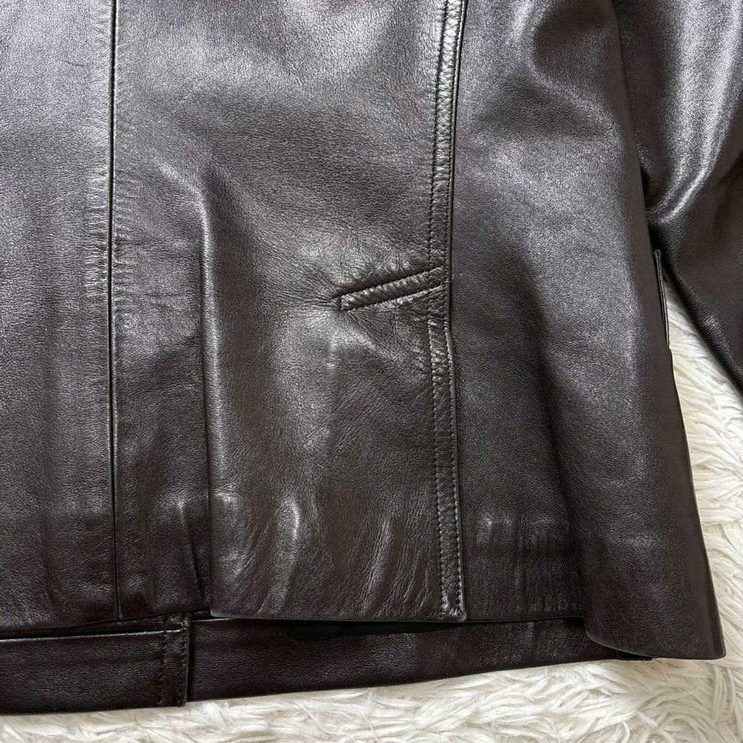 美品　アニエスベー　フランス製　ラムレザージャケット　テーラード