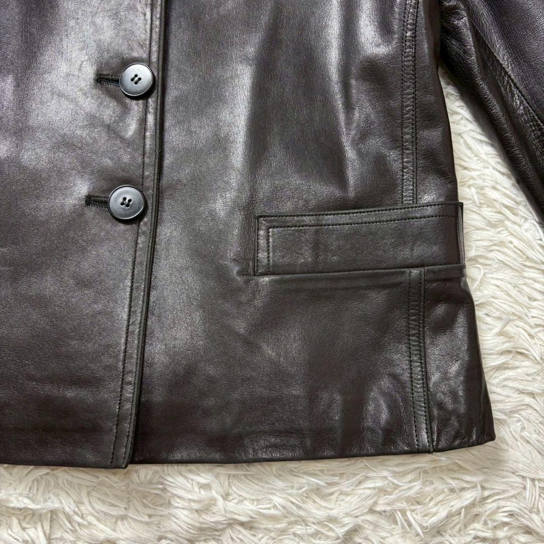美品　アニエスベー　フランス製　ラムレザージャケット　テーラード