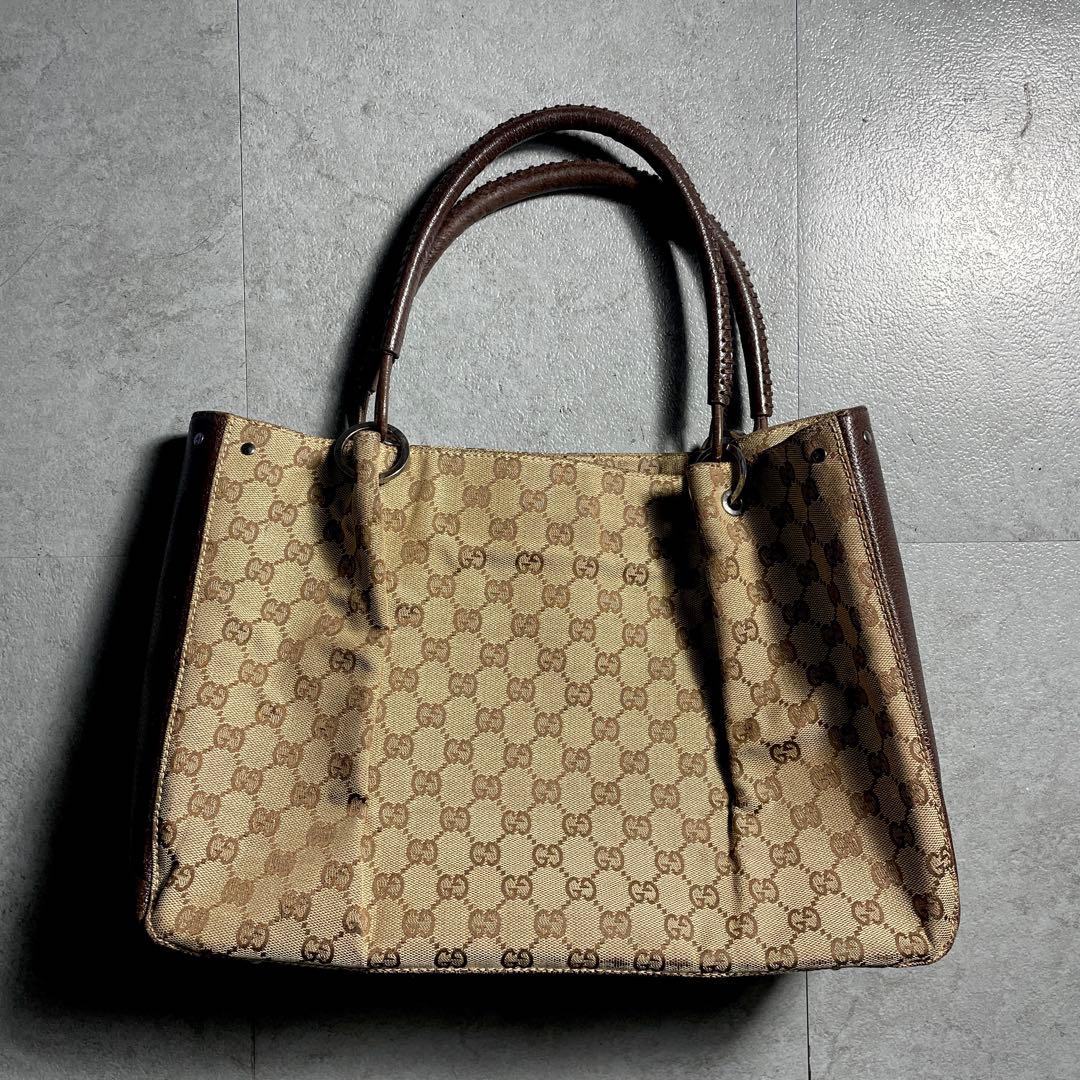 希少✨️ OLD GUCCI グッチ トートバッグ ggキャンバス レザー