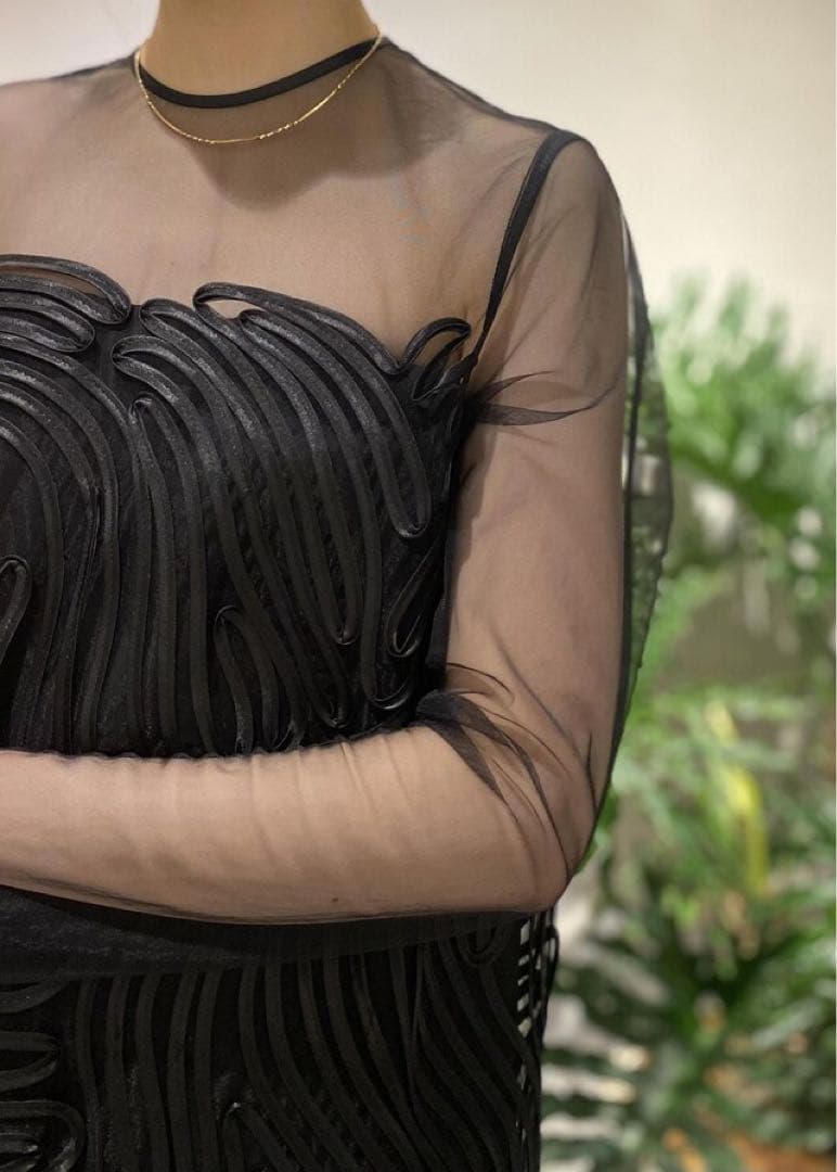 オケージョン 結婚式 ADAM ET ROPE' アダムエロペ ワンピース 黒