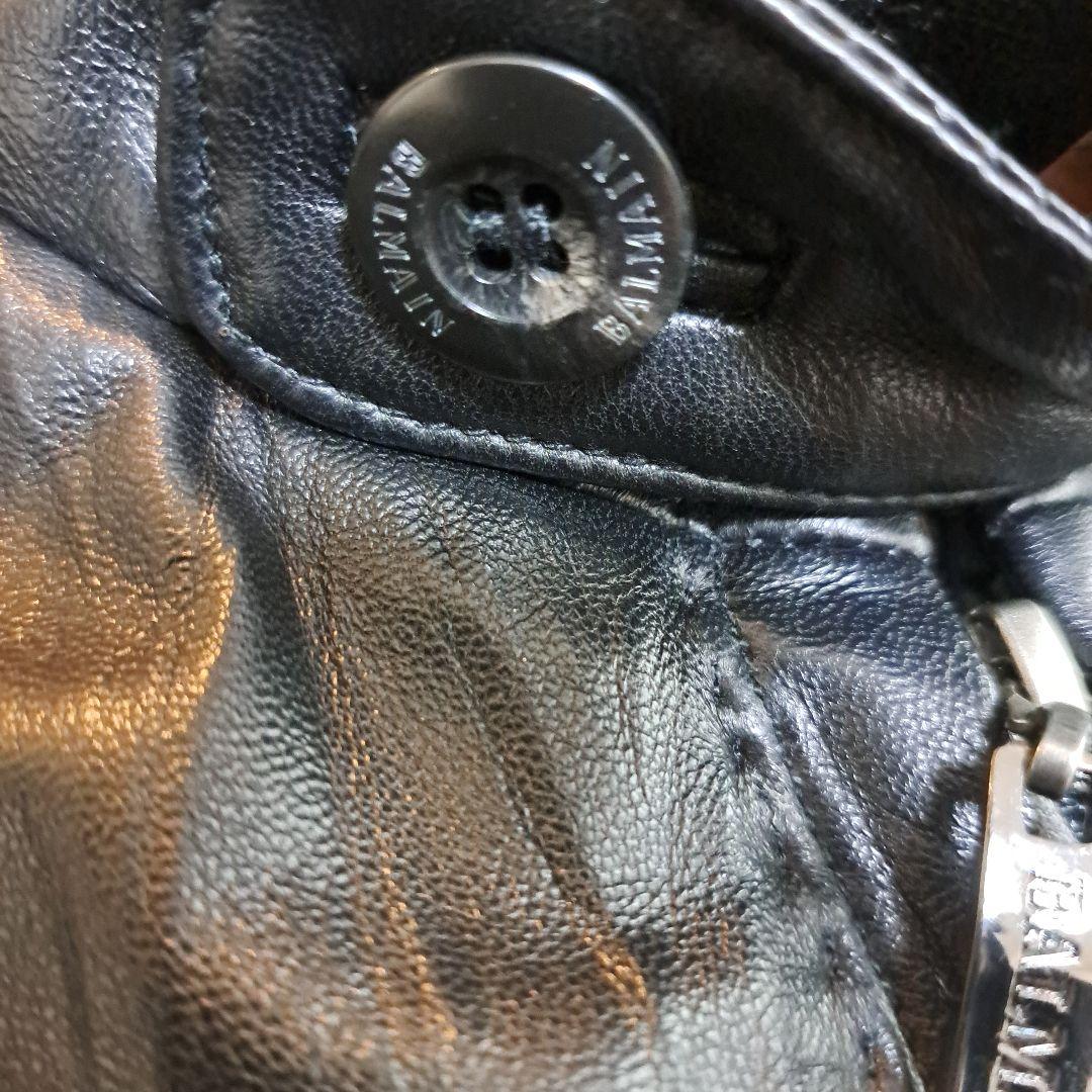 BALMAIN 黒ラムレザーレザージャケット Mサイズ