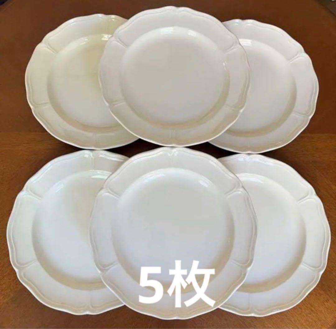 【美品】ウェッジウッド★クイーンズプレーン★花リムディナー皿　5枚