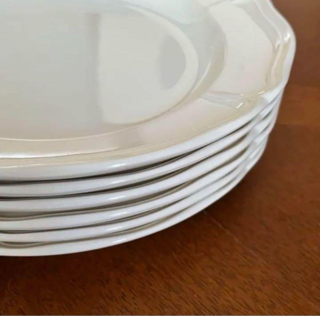 【美品】ウェッジウッド★クイーンズプレーン★花リムディナー皿　5枚