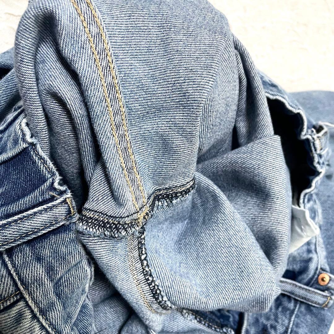 SOLAMONAT ソラモナ 5Pルーズストレートイージーデニムパンツ Mサイズ