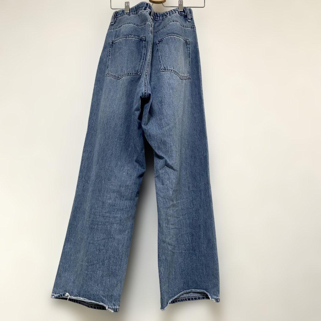 SOLAMONAT ソラモナ 5Pルーズストレートイージーデニムパンツ Mサイズ