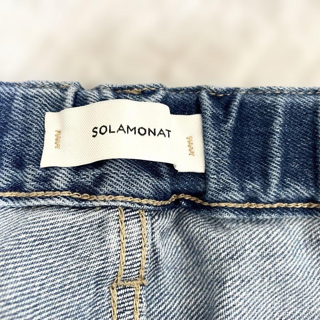 SOLAMONAT ソラモナ 5Pルーズストレートイージーデニムパンツ Mサイズ