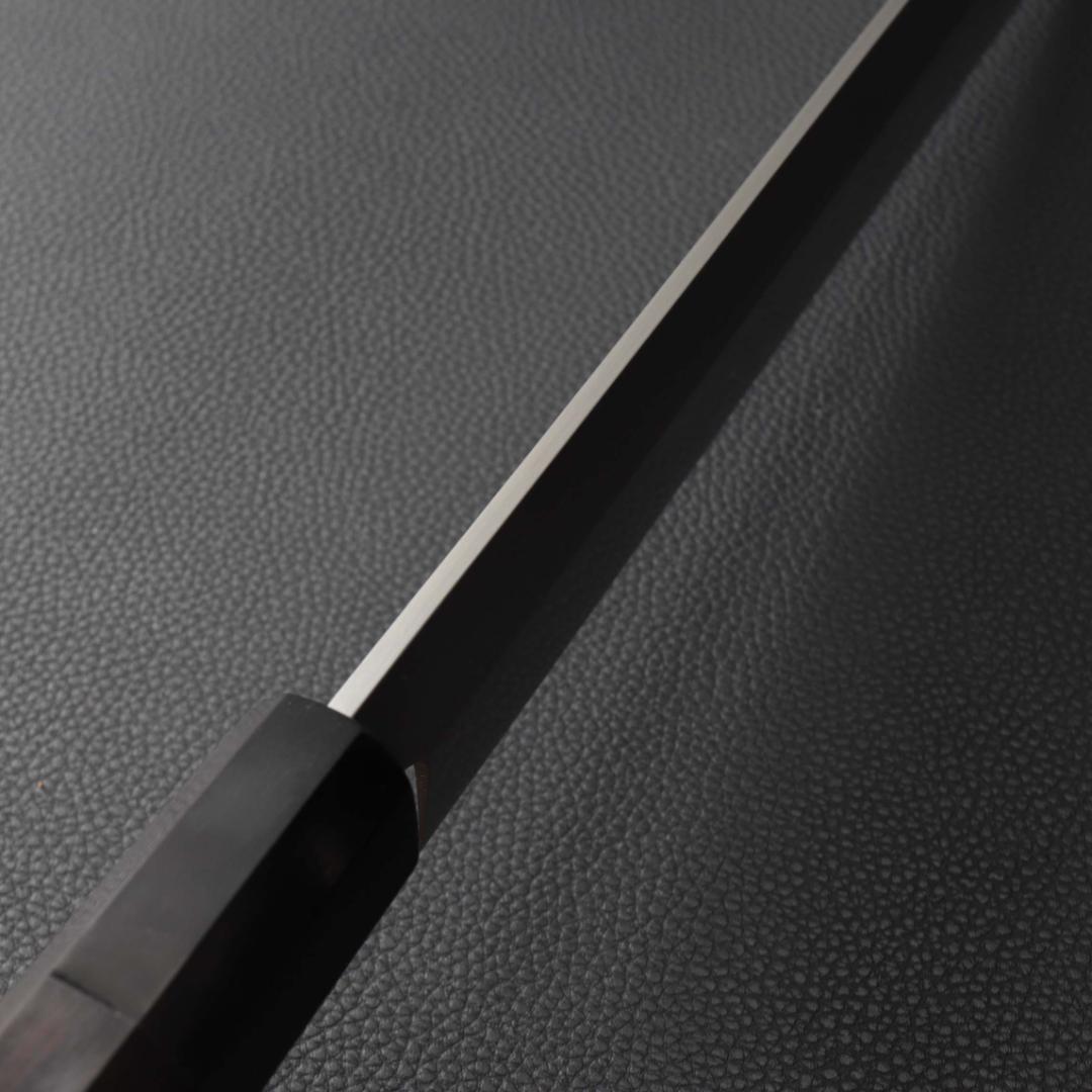 10246極薄 ムキモノ包丁 8寸 刃は究極の切れ味 刺身包丁黒檀黒水牛角八角柄