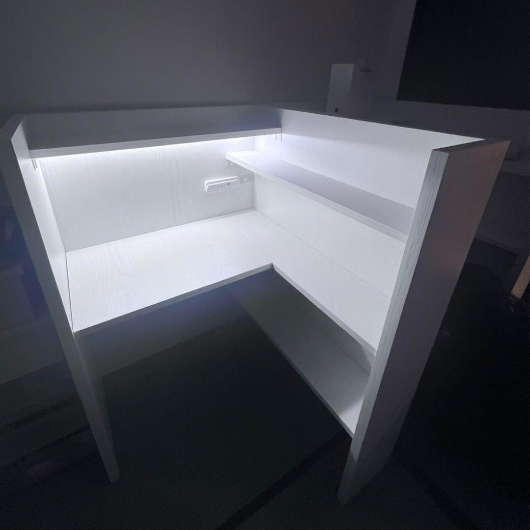 中古 おこもり個室デスク幅90 オフィス デスク 机 つくえ ホワイト ①②