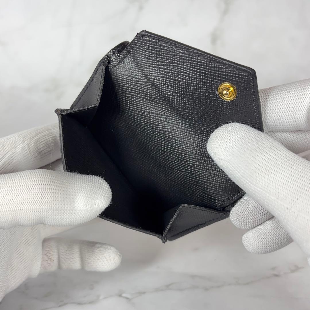 PRADA プラダ 3つ折り財布 コンパクト ブラック