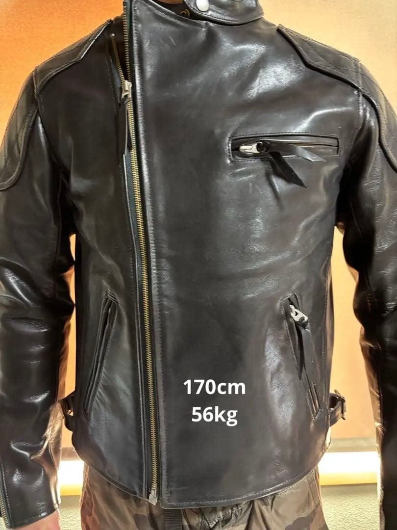 Y2レザー　ホースハイド　ライダースジャケット　38