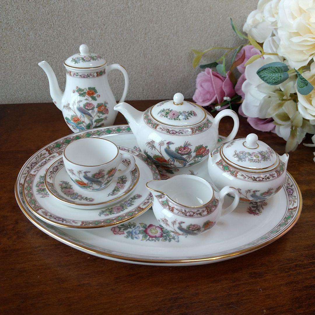 ウェッジウッド 黒壺 クタニクレーン　ミニチュアティー/コーヒーセット