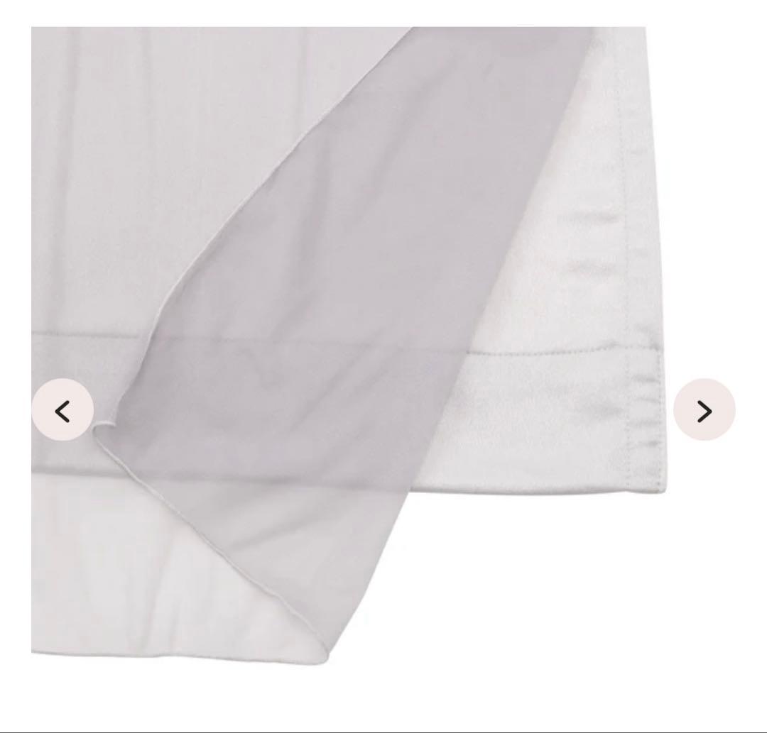 フランフランチュールバルーンダブルカーテン　H2000×W1000 ライトグレー