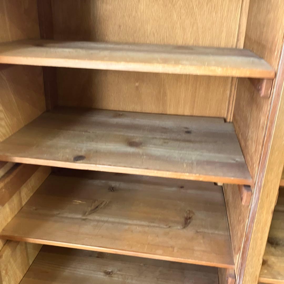 昭和レトロ 庄子木工製作所 古家具 ガラス戸 木製キャビネット 食器棚 飾り棚