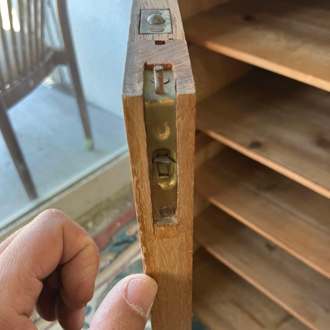 昭和レトロ 庄子木工製作所 古家具 ガラス戸 木製キャビネット 食器棚 飾り棚