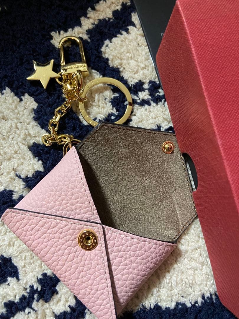 未使用BONAVENTURAスターチェーンキーホルダーシュリンクレザー★サクラ