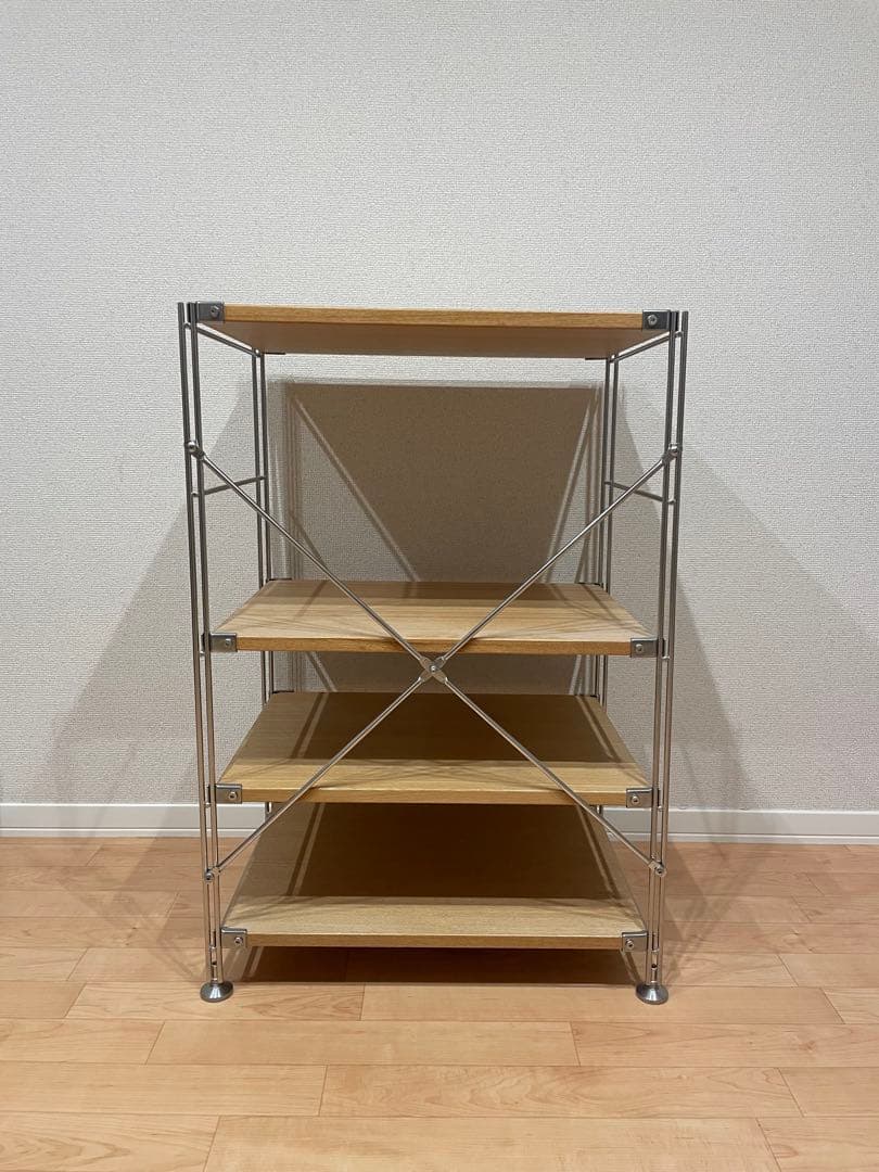 無印良品 ステンレスユニットシェルフ オーク材