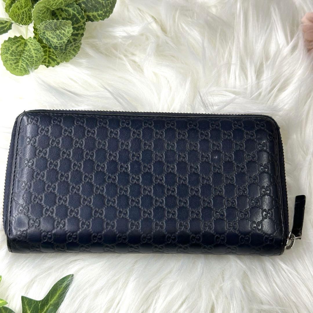 GUCCI グッチ マイクロ シマGG柄 長財布 ラウンド