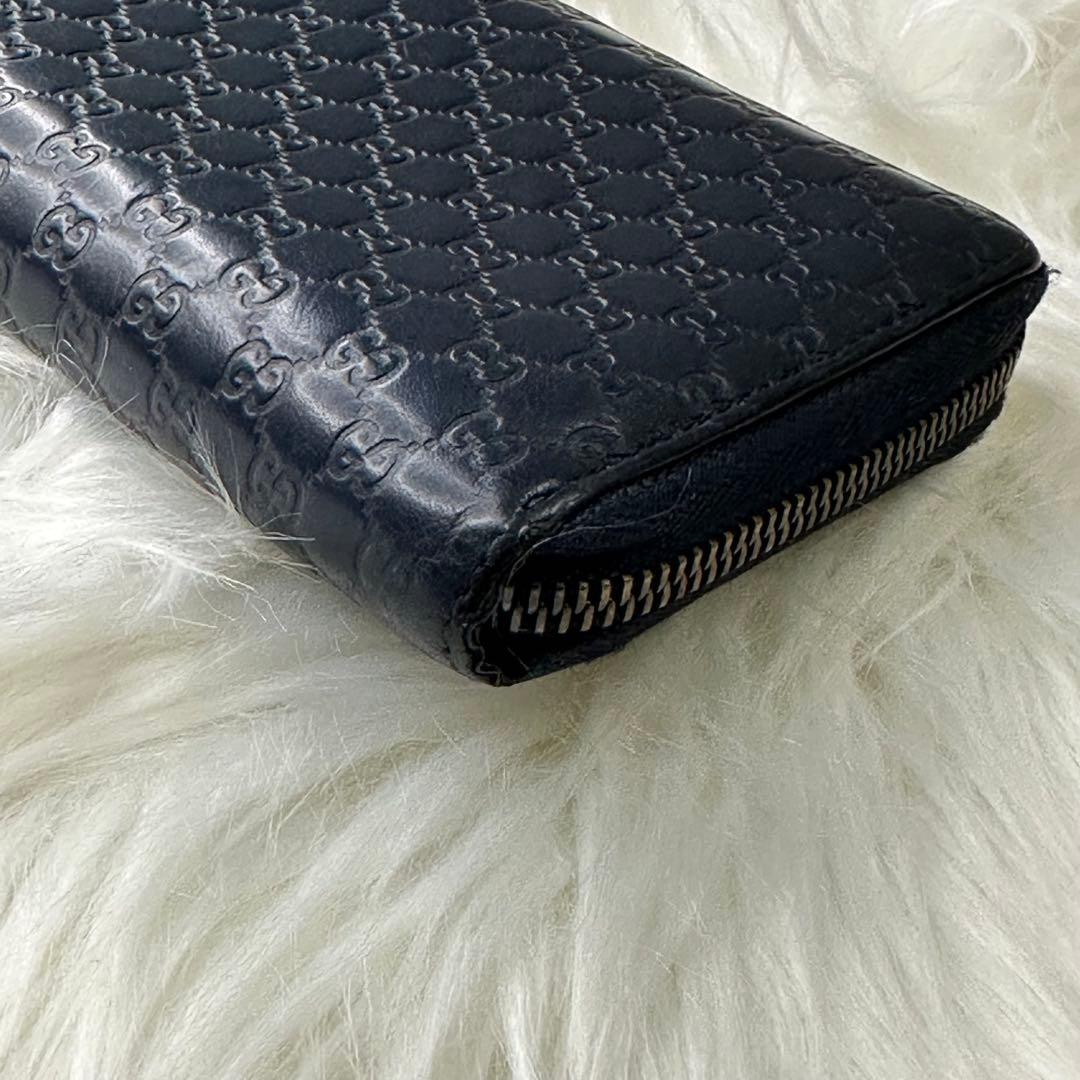 GUCCI グッチ マイクロ シマGG柄 長財布 ラウンド