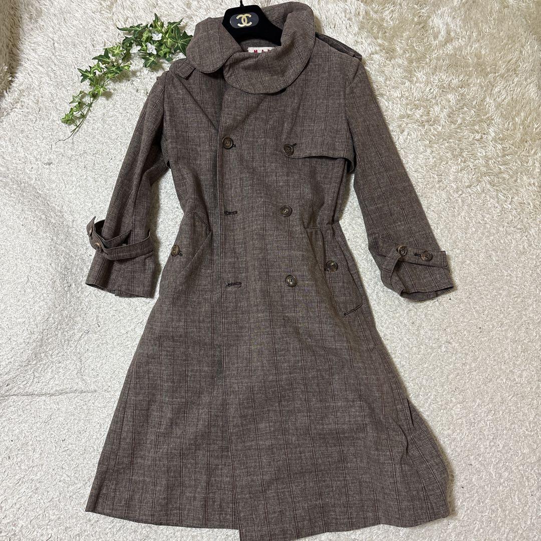 MARNI マルニ　イタリア製　トレンチコート　ダブルブレスト　ベルト　コットン