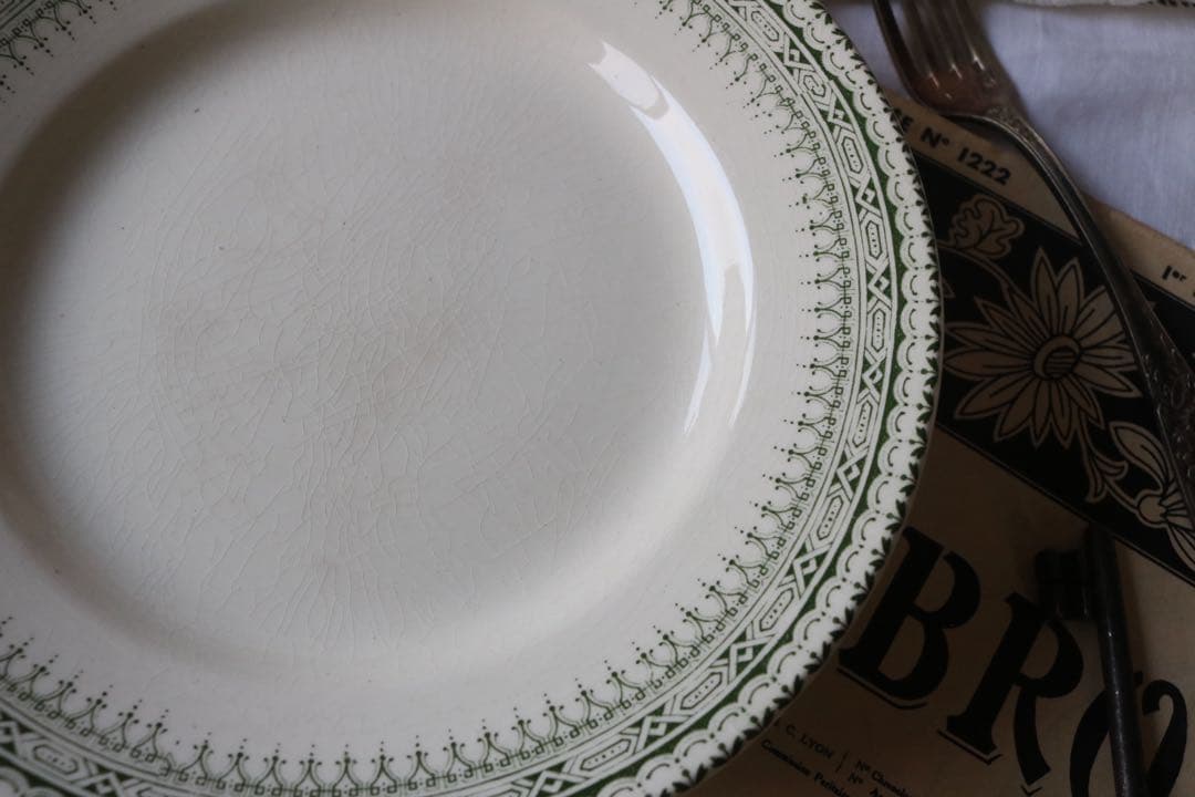 グリーン　コンポティエ　ケーキ台　クレールフォンテーヌ　ジャスミン