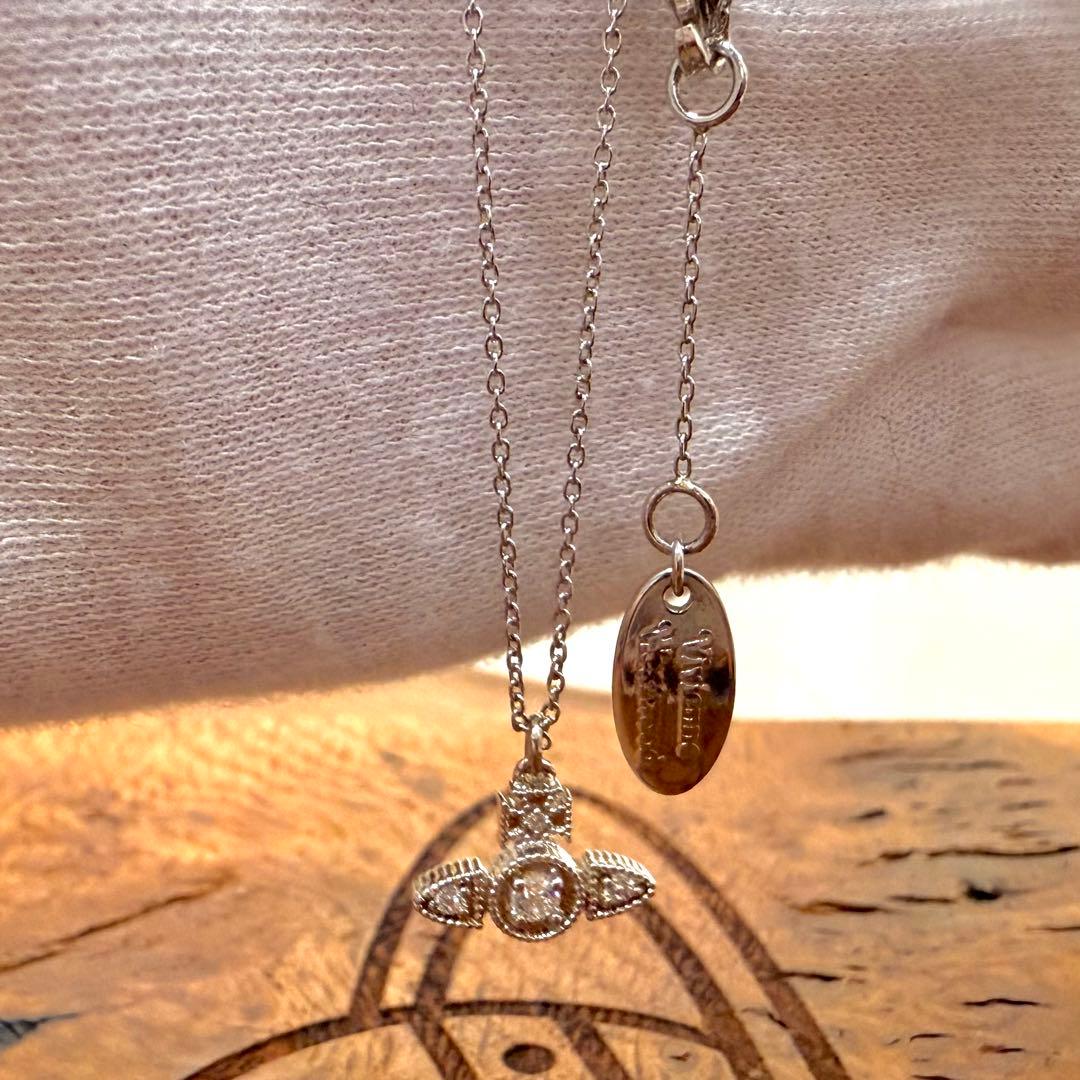 お箱類込希少廃盤 VivienneWestwoodオーブ/華奢ストーンネックレス