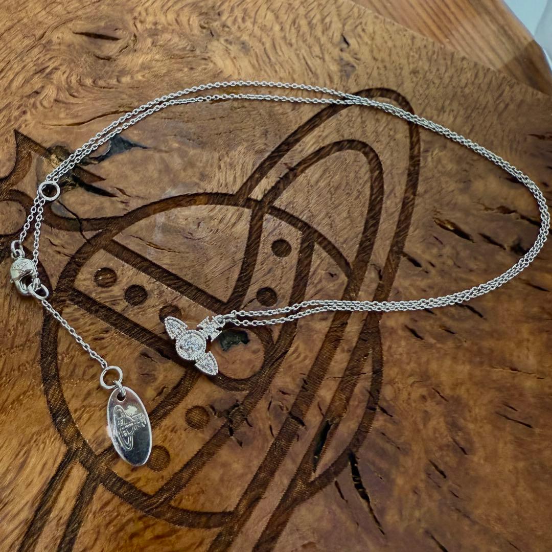 お箱類込希少廃盤 VivienneWestwoodオーブ/華奢ストーンネックレス